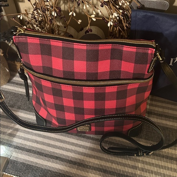 Dooney & Bourke Red and Black Checkered Crossbody Bag - Picture 14 of 14